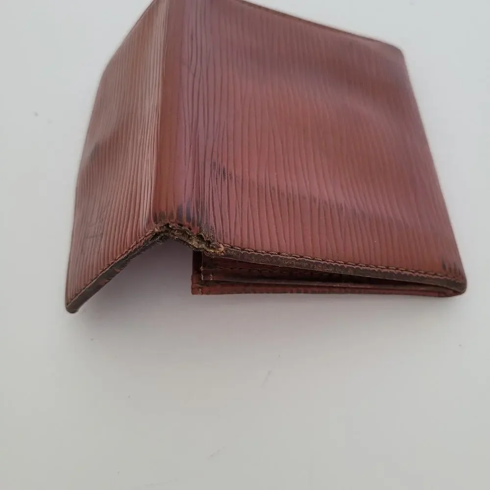 Louis Vuitton Epi Cartes Crédit Wallet Small Card Holder Brow Leather Retro Logo